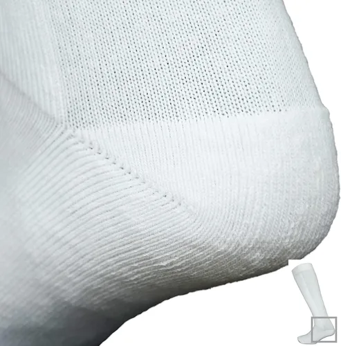 Miniatura 4 de Calcetines de esgrima gruesos, calcetines de esgrima de algodón para espada, sable y papel de aluminio (1 par, blanco)