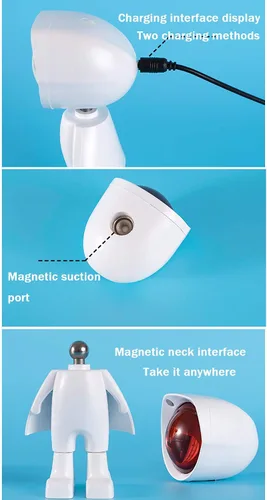 Miniatura 4 de WLHONG Proyección de puesta de sol Luz LED Robot Figura Lámpara Proyector de arco iris Lámpara de atmósfera moderna LED Luz de piso Luz de noche
