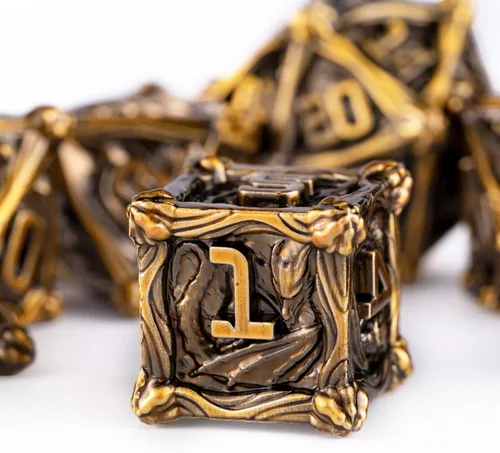 Miniatura 11 de Surpass DND - Juego de dados de metal para juegos de rol, dados poliédricos, Calabozos y Dragones, regalos de Pathfinder, dados de d&d, juego de 7