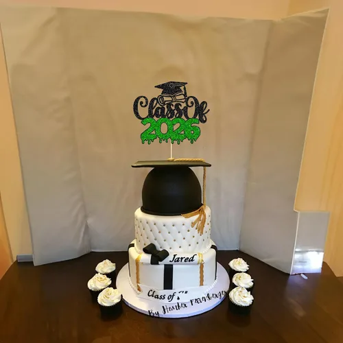 Miniatura 4 de 1 pieza de decoración de pastel de graduación 2023 con purpurina de felicitaciones 2023 para pastel de graduación 2023 temática de graduación