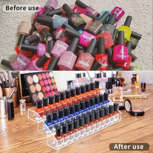 Miniatura 7 de BTremary 3 paquetes de organizador de esmalte de uñas transparente, soporte de exhibición de acrílico para lentes de sol, pintura y aceites