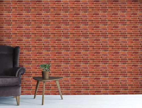 Miniatura 4 de CONCORD WALLCOVERINGS ™ Retro-Art - Paneles de pared 3D, paquete de 10, ladrillo viejo en rojo, PVC, 17.5 x 23.75 pulgadas, cubre 28.86 pies