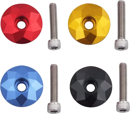 Miniatura 2 de NUEAYMS Espacio de auriculares con parte superior de vástago, tapa de aluminio para auriculares de bicicleta, cubierta de vástago de bicicleta