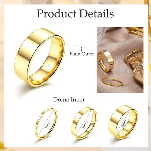 Miniatura 2 de LOYALLOOK Anillos de acero inoxidable para nudillos de 0.079 pulgadas, 0.175 pulgadas, 0.175 pulgadas, 0.157 pulgadas, 0.157