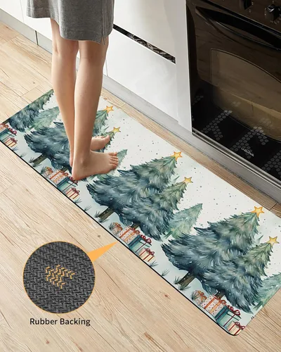 Miniatura 3 de Tapete de baño para árbol de Navidad, antideslizante, de secado rápido y absorbente, tierra de diatomeas, fregadero, dormitorio, cocina, tapete