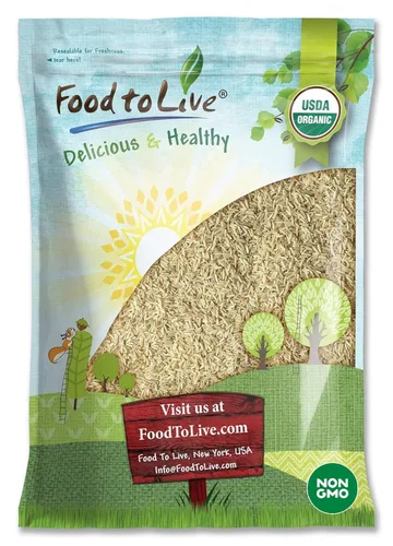 Miniatura 8 de Food to Live Arroz orgánico de jazmín marrón, 12 onzas, sin OMG, arroz integral, variedad de grano largo, no irradiado, kosher, vegano. Rico