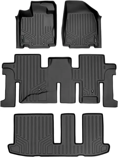 Miniatura 18 de SMARTLINER Juego de tapetes de piso de ajuste personalizado de 2 filas compatibles con Infiniti JX35 2013-2013