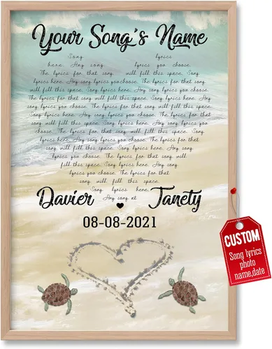 Miniatura 31 de H-DEWALL Póster personalizado de letras de canciones, regalos de cumpleaños para esposo para dormitorio, discos de vinilo, fotos, regalos para él