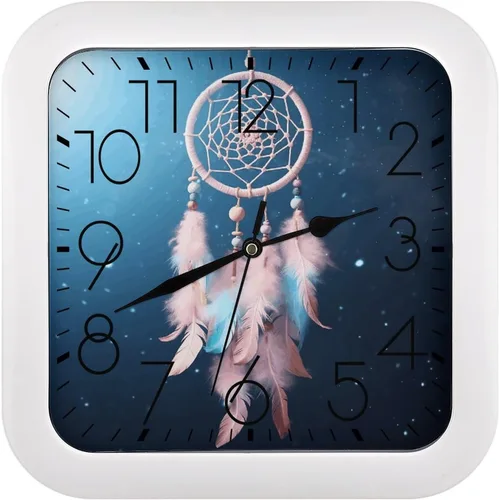 Miniatura 12 de 10" Square Modern Wall Clock,American Flag Skull Print Kitchen Clocks Wall Battery Operated,Silent Non Ticking Unique Funny Cute Wall Clock for