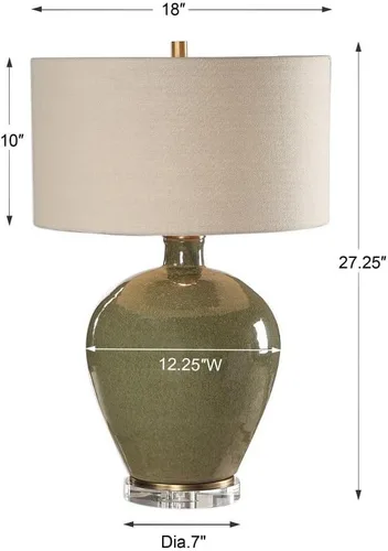 Miniatura 8 de Uttermost Elva Lámpara de mesa de cerámica esmaltada verde esmeralda