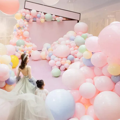 Miniatura 4 de BEISHIDA - 200 globos de 5 pulgadas de color rosa pastel, globos pequeños de color rosa bebé, globos mini de color rosa claro macaron, globos