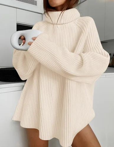 Miniatura 8 de ZESICA Women's 2024 Winter Sweaters Oversized Turtleneck Long Sleeve Chunky Knitted Pullover Sweater Jumper Tops