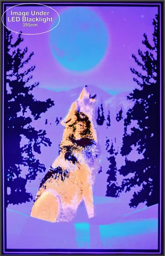 Miniatura 3 de Studio B Wolf Moon - Póster de luz negra, no flocado, 24 x 36 pulgadas