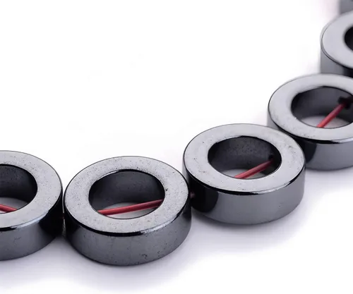 Miniatura 3 de HAAMIIQII 35 piezas de cuentas de gema suelta de hematita negra natural de 12 mm en forma circular, cuentas de piedra espaciadora para hacer