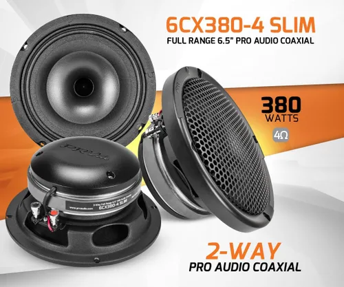 Miniatura 8 de PRV AUDIO Altavoz coaxial de audio para automóvil de 6.5 pulgadas poco profundo 6CX380-4 Altavoz delgado con controlador de tweeter incorporado