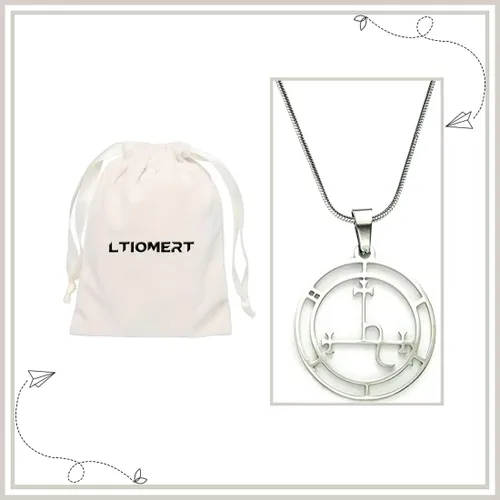 Miniatura 6 de Sigil of Lilith Collar con cadena de serpiente de 200in colgante y cadena de acero inoxidable puro 304