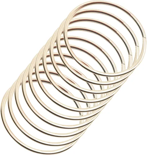 SUNTQ Anillo de macramé para atrapasueños, manualidades de metal, redondos, chapados en latón (oro, paquete de 10) (2 pulgadas, dorado)