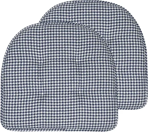 Miniatura 44 de Sweet Home Collection - Cojín de espuma viscoelástica para silla con capitoné, antideslizante, parte trasera de goma, en forma de U, 17 x 16 Piel