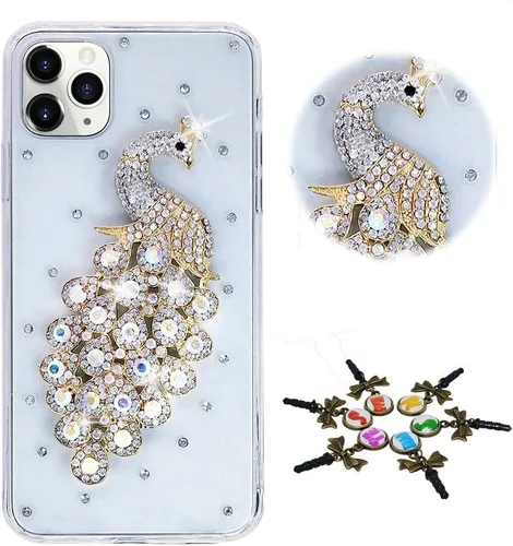 Miniatura 9 de Sparkle - Funda para teléfono compatible con Samsung Galaxy Z Flip 2 5G, elegante, hecha a mano en 3D, con diseño de diamantes de imitación