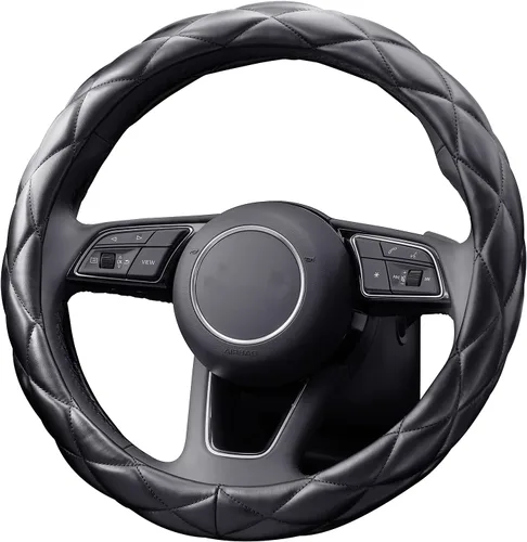 Miniatura 9 de YHONGJT - Funda de cuero de microfibra suave para volante, tamaño universal de 15 pulgadas, para mujeres y niñas, apta para vehículos, sedanes, SUV