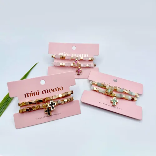 Miniatura 6 de Mini Momo Pulseras Mommy and Me Juego de pulseras a juego para madre e hija, regalo para mujeres y niñas, joyería familiar de amistad, linda