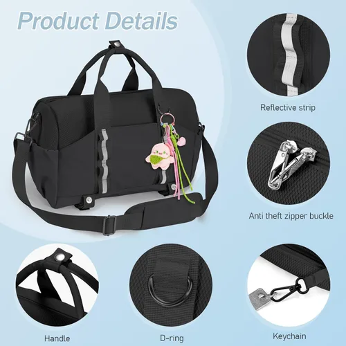Miniatura 7 de Bolsa de gimnasio antirrobo, Negro