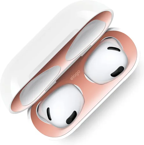 Miniatura 8 de elago - Protector contra el polvo compatible con AirPods 3, adhesivo metálico a prueba de polvo, película ultra delgada, acabado de aspecto lujoso