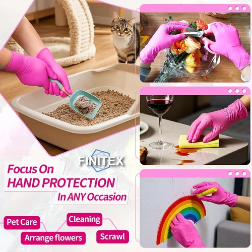Miniatura 2 de FINITEX Nitrile Disposable Latex-Free Gloves - 3.5mil 100/1000PCS Powder-Free Latex Free Cleaning Medical Exam Food Gloves