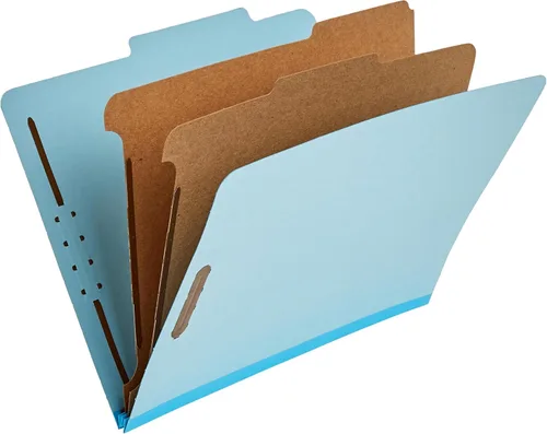 Miniatura 12 de Amazon Basics Carpeta de clasificación - 100% reciclada, 1 divisor, 2" incrustadas, 10 unidades por caja, 12.20 x 10.61 pulgadas (carta), azul claro