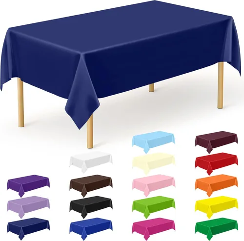 Miniatura 101 de Suministros de regreso a clases, 2 manteles de 108 x 54 pulgadas, manteles desechables coloridos para el primer día de escuela, rectangular