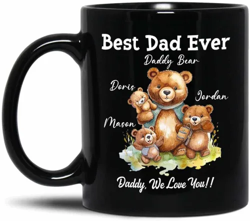 Miniatura 10 de Baby Coming Soon - Taza de café negra de 11 onzas y 15 onzas, taza de café personalizada para papá con nombre, taza de café de cerámica con anuncio