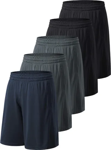 Pantalones cortos deportivos para hombre con bolsillos y cintura elástica, de secado rápido, pantalones cortos de entrenamiento para hombre