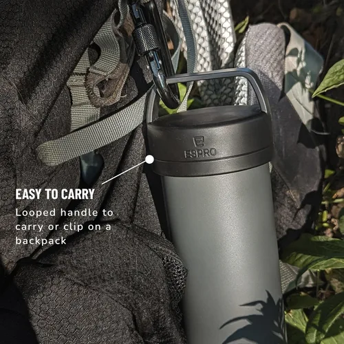 Miniatura 9 de ESPRO P0 Cafetera de prensa francesa ultraligera para viajes, acero inoxidable aislado al vacío, 16 onzas, negro meteorito mate Meteorito negro mate
