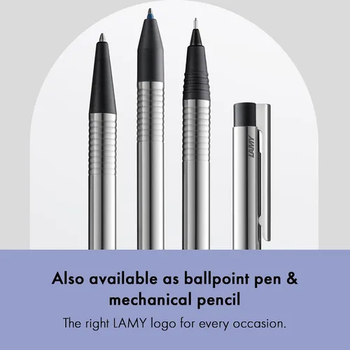 Miniatura 5 de Lamy logo 3-colores - bolígrafo de punta redonda multicolor (negro, azul, rojo) con un mecanismo de dial de visión en una elegante caja de acero