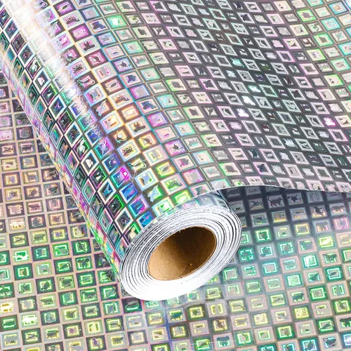 Miniatura 14 de Merture - Rollo de papel de regalo holográfico azul, papel de regalo azul con diseño de galaxia brillante para cumpleaños, baby shower, Navidad, día