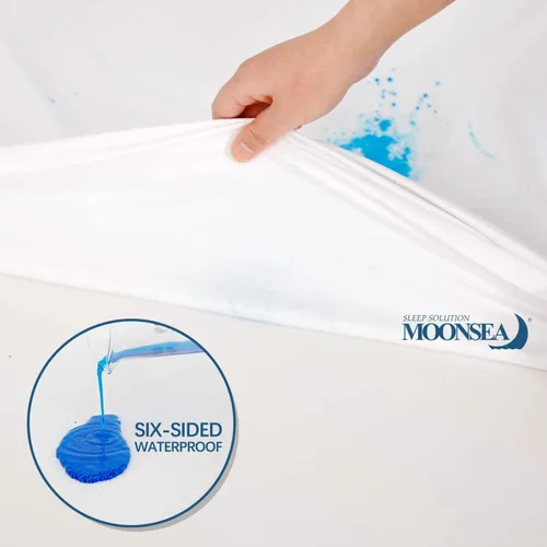 Miniatura 5 de Moonsea Protector de colchón King con cremallera, funda de colchón con superficie de rizo ultra suave, funda impermeable de 6 lados para niños