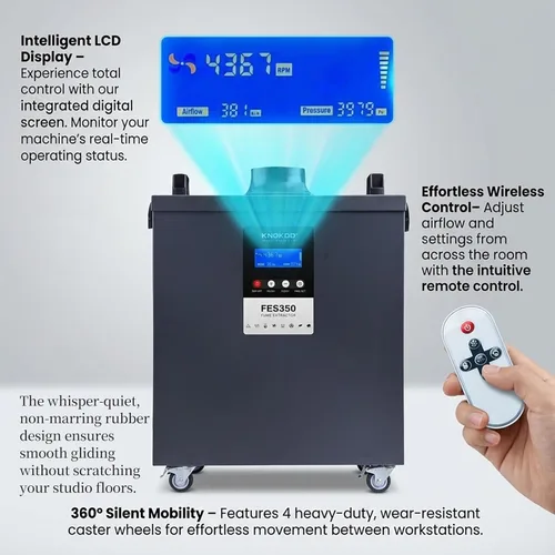 Miniatura 4 de Extractor de humo FES350 de 350 W para S1, M1 Ultra, F2 Ultra, D1 Pro de 30 W a 70 W, grabado láser, purificador de humo de 420 m³/h (247 CFM)
