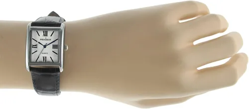 Miniatura 4 de Peugeot - Reloj de vestir de cuero con forma de tanque para mujer con números romanos, Reloj de vestir sin mangas para mujer