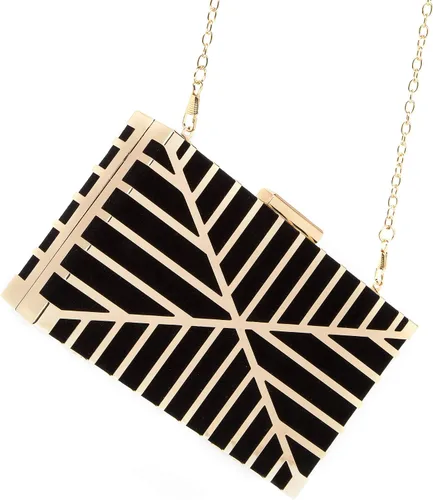 Miniatura 3 de CARIEDO Bolso de noche para mujer, elegante bolso de mano de terciopelo exquisito metal hueco, bolsos de graduación, boda, fiesta