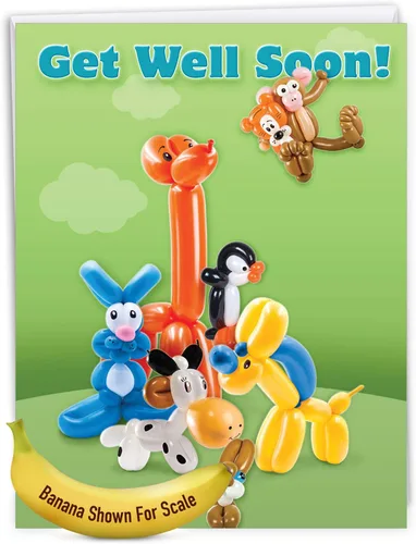 Miniatura 8 de The Best Card Company - Tarjeta de recuperación jumbo (8.5 x 11 pulgadas) - Felicitación Big Feel Better Soon - Balloon Babies J7045LGWG-US