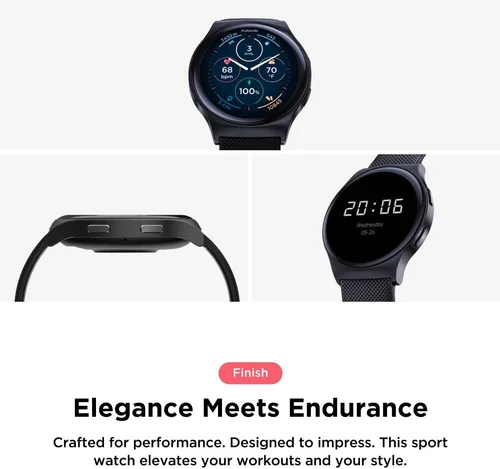 Miniatura 4 de Motorola Moto Watch 120 - Reloj inteligente Bluetooth de alta calidad con pantalla AMOLED, batería de 10 días, seguimiento de frecuencia cardíaca