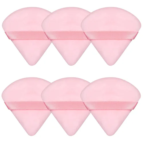 Miniatura 18 de 6 Piezas Borla de Polvo Triangular Esponja de Maquillaje Suave Borla de Maquillaje para Polvo Facial Base Cosmética Esponja Herramienta
