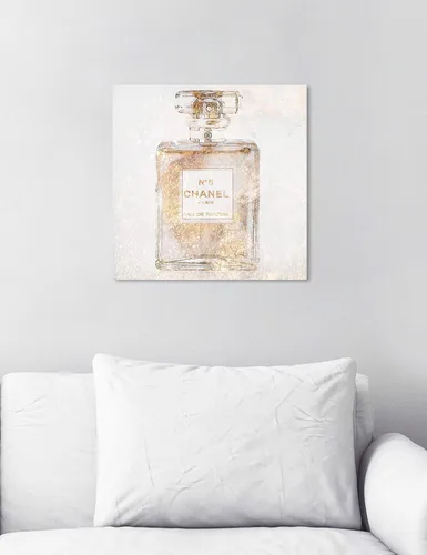 Miniatura 4 de Oliver Gal 'Parfum Glimmer' The Fashion Wall Art Decor Collection Modern Premium - Lienzo impreso 2-Rosa pastel
