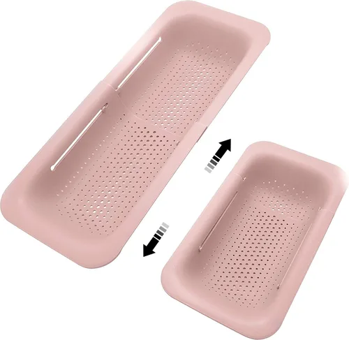 Miniatura 11 de Coladores y coladores plegables para fregadero y coladores de rejilla sobre el fregadero Colador plegable Colador extendible de plástico para frutas