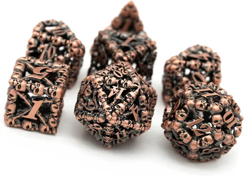 Miniatura 4 de UDIXI Juego de dados de metal DND: dados de metal D&D huecos de calavera, juego de dados poliédricos para Calabozos y Dragones Pathfinder