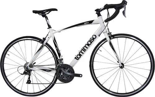 Tommaso Imola - Bicicleta deportiva de aluminio de alto rendimiento, Shimano Claris 24 velocidades, bicicleta de carretera para hombre Blanco