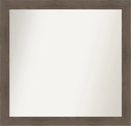 Miniatura 77 de Amanti Art Espejo de pared personalizado no biselado (24 x 27 pulgadas), marco estrecho de nogal chipre - varios tamaños personalizados - Espejo
