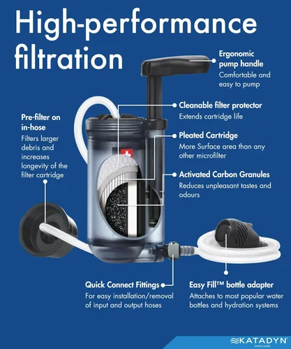 Miniatura 3 de Katadyn Hiker Pro - Filtro de agua con bomba manual para mochileros, campamentos, supervivencia de emergencia