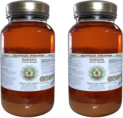 Miniatura 5 de Hawaii Pharm Extracto líquido sin alcohol de papaya, grado profesional, pequeño lote hecho a mano (Carica Papaya), suplemento herbario natural