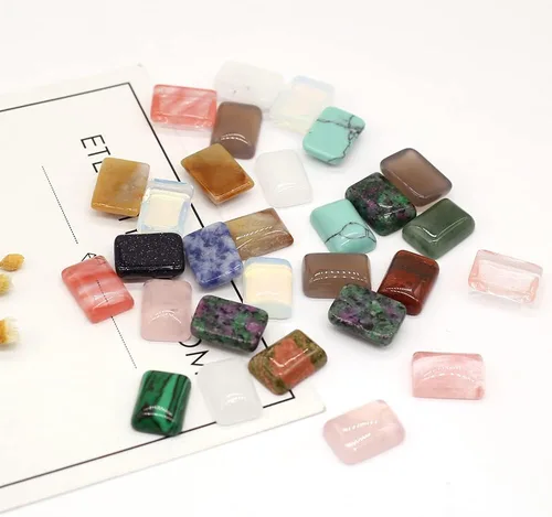 Miniatura 2 de Cabujón rectangular con parte trasera plana piedras naturales cabujón para hacer joyas 20 piezas
